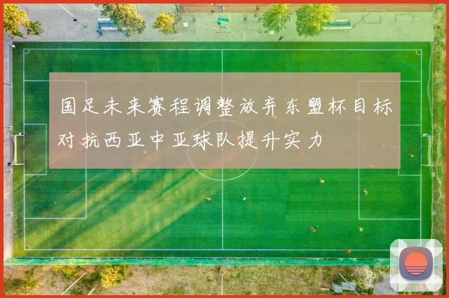 国足未来赛程调整放弃东盟杯目标对抗西亚中亚球队提升实力